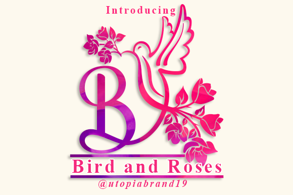 Bird and Roses Monogram: A Decorative Font for Digital Design