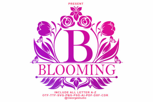 Blooming Monogram: A Decorative Font with Heart