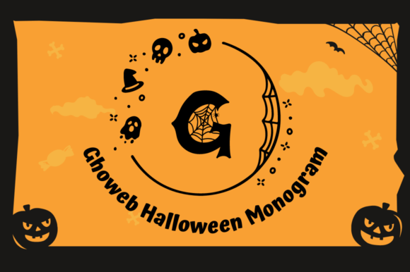 Ghoweb Halloween Monogram: A Spooky-Sharp Display Font for Small Business Branding