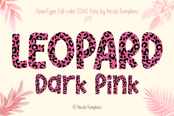 Leopard Dark Pink Font: Chic & Friendly Color Typeface
