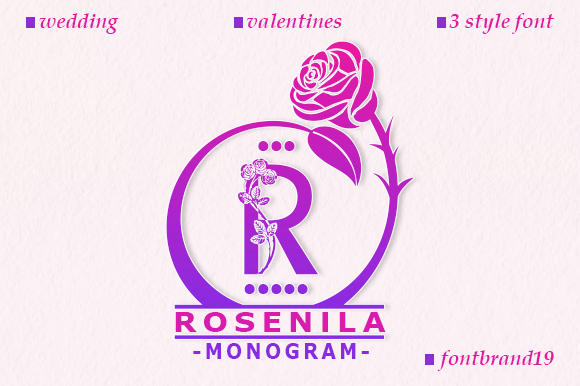 Rosenila Monogram: A Delicate Decorative Font for Warm, Memorable Branding